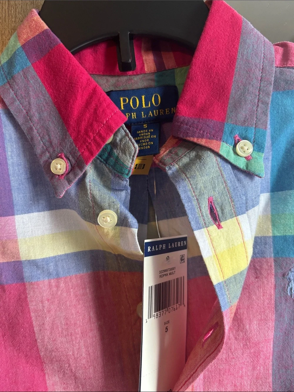 Ralph Lauren Pink Multi-Color Plaid Button-Down Shirt